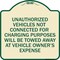 Signmission Unauthorized Vehicles Not Connected for Charging Purpose Towed Alum Sign, 18" x 18", TG-1818-22777 A-DES-TG-1818-22777 - alternate 1